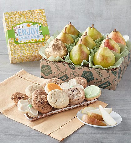 &#34;Enjoy Your Day&#34; Royal Riviera&#174; Pears and Cheryl&#39;s Cookies Gift Box